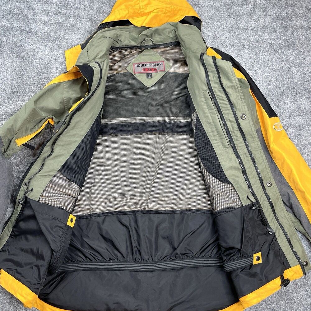 Boulder Gear XO Jacket Mens Small Ski Snow Utility Multi Pocket Yellow - Picture 8 of 16